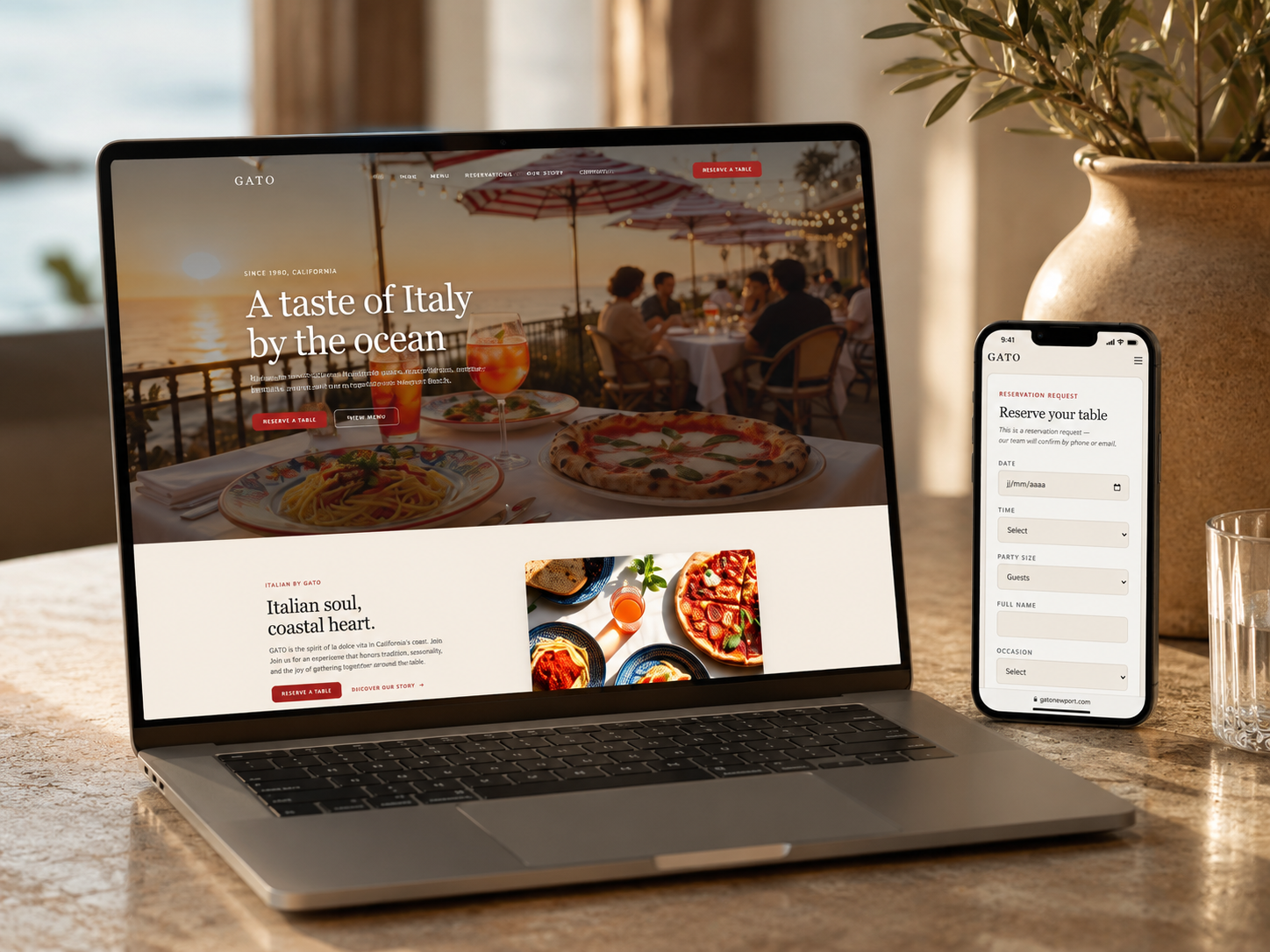 GATO website mockup